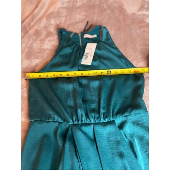 NWT Rebecca Taylor Halter Teal Green Cocktail Mini Dress Size 6 Dinner Datenight - Picture 8 of 14